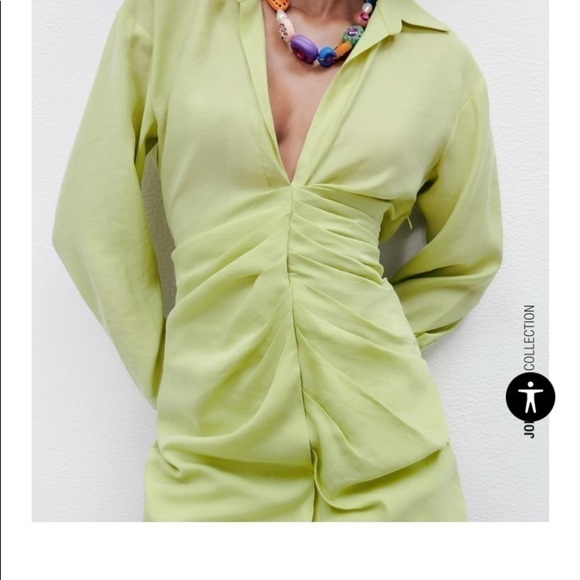 Zara Sea Green Draped Dress. - Picture 4 of 10